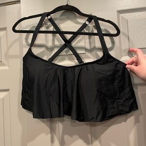 Bikini Set! Flounce Changeable Strap Bikini Top With High Waisted Ruched Bottoms